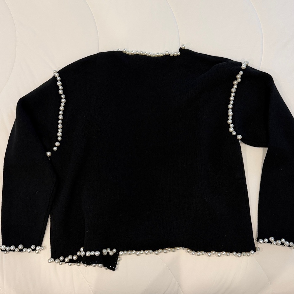 New York & Company Black Sweater with Pearl Details - Picture 3 of 3